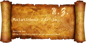 Malatidesz Zója névjegykártya